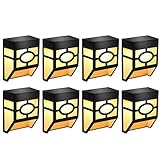 Greluna Solar Fence Lights,2 Modes Solar LED Outdoor Wall Lights for Deck, Fence, Patio, Front Door, Stair, Landscape,Yard and Driveway Path,Warm Amber/Color Changing,Pack of 8