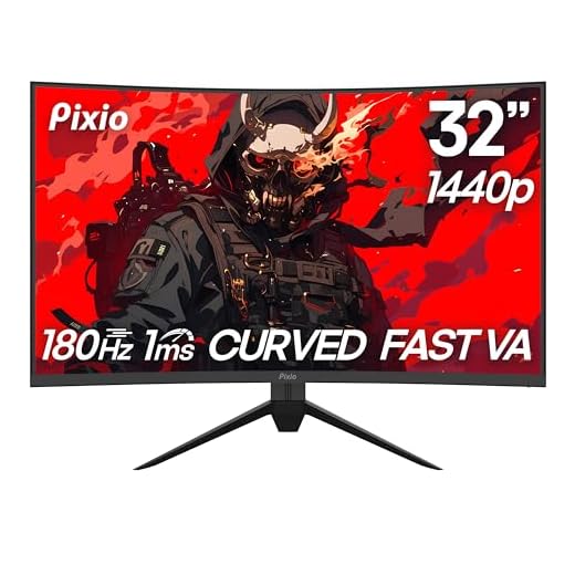 Pixio PXC328 32 inch 180Hz Refresh Rate QHD 1440p Resolution 1500R Curved Fast VA Panel 1ms GTG Response Time Adaptive Sync HDR Curved Gaming Monitor