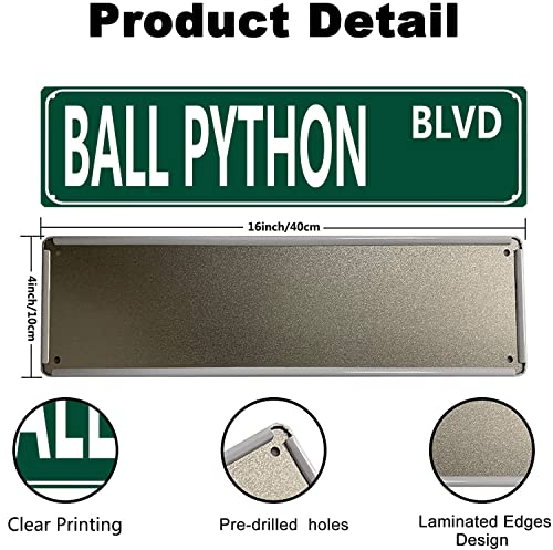 Xbgjmy Ball Python Blvd Metal Tin Sign Snake Reptile Funny Vintage Slim Street Tin Signs 16 X 4 Inch Wall Art Decor Iron Poster For Home Farmhouse Bar Cafe Garage Man Cave Gifts #TOP1