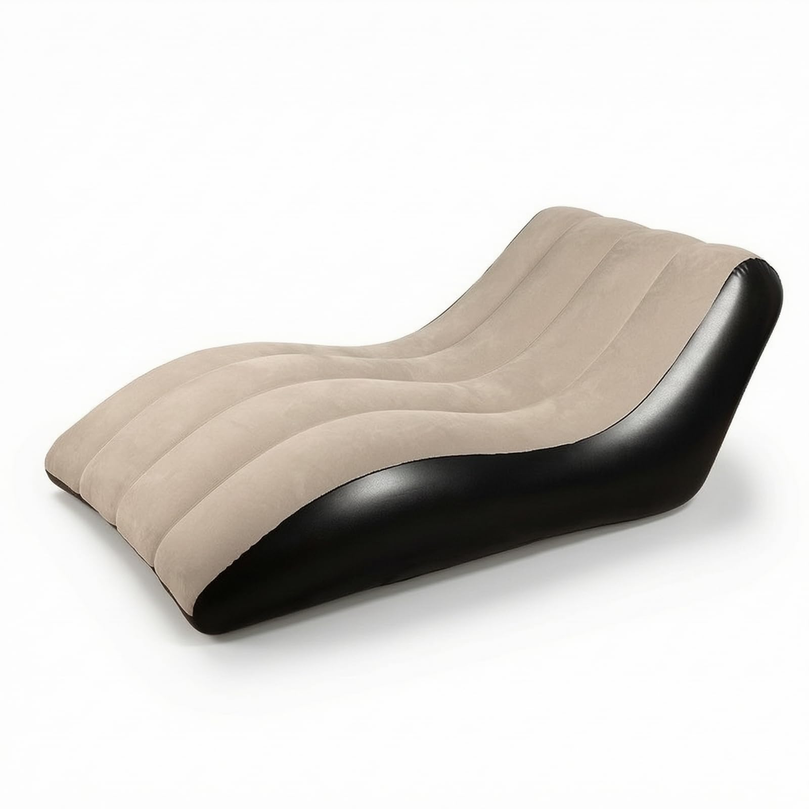 Aufblasbares Outdoor Sessel Couch Liege mit Stützender Rückenlehne Weichen Seitenpolstern Glatter Flock Oberfläche Einfach zu Verstauen für Garten, Kaffee