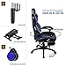 ELECWISH Ergonomic Computer Gaming Chair, PU Leather High Back Office Racing Chairs with Widen Thicken Seat and Retractable Footrest and Lumbar Support, Large, Blue