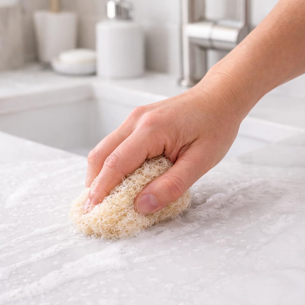 Naturalna gąbka do mycia naczyń z luffa – biodegradowalna, opakowanie 10 szt. – naturalne gąbki luffa – gąbki kuchenne wielokrotnego użytku do naczyń i powierzchni – przyjazne dla środowiska