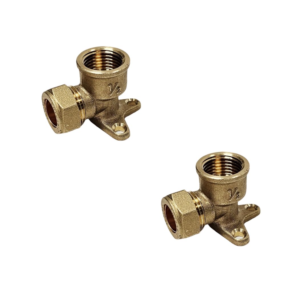 Wärmer System Gold Wallplate Elbow Compression Fitting 15Mm X 1/2 Inch, Chrome Plated Brass
