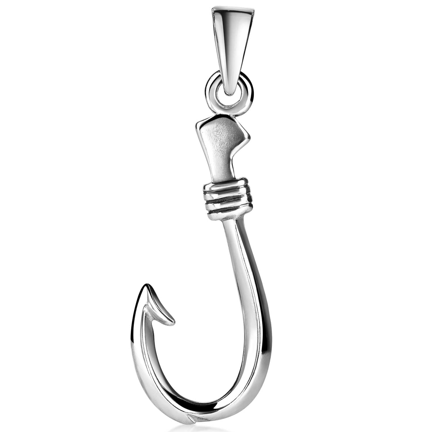 MATERIA by Matthias Wagner Angelhaken Herren Kettenanhänger Silber 925 Schmuck für Angler KA-484