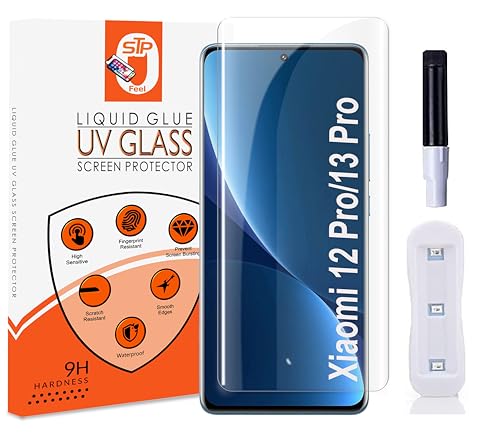 Image of UV Premium HD+ Tempered Glass Screen Protector Guard Compatible For Xiaomi 12 pro /Xiaomi 13 Pro (6.73 Inch, Pack of 1) Full Adhesive UV Curved Case Friendly HD Clarity