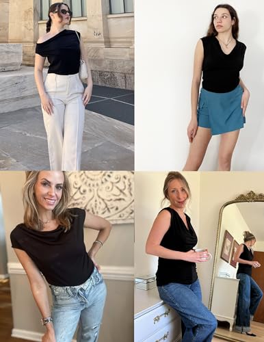 Zeagoo Tank Top for Women Trendy Going Out Tops Sleeveless Shirts Ruched Business Casual Basic Tunic Tops2