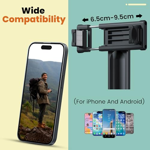 Image of Wecool Long Selfie Stick with Tripod Stand Extendable Upto 71inches,7 Section Pole Extention, 360 Degree Rotational Mobile Holder,Compatible with GoPro /Camera /Mobile, Perfect for Vlogging & Photoshoot