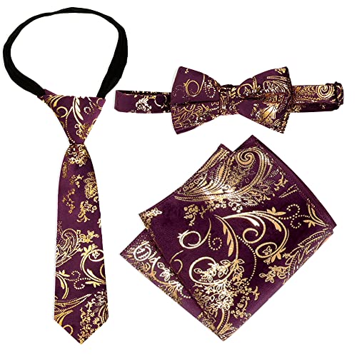 Gioberti Kids and Boys 4pc Paisley Vest Set - Vest, Bowtie, Tie, Pocket Square3