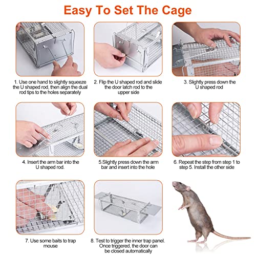 Kocaso Humane Rat Trap, Large 2-Door Mouse Trap That Work For Indoor Home And Outdoor, Catch And Release Live Animal Trap Cage For Squirrel Mice Gopher Vole Chipmunk Raccoon Rodent Rabbit Groundhog #TOP4