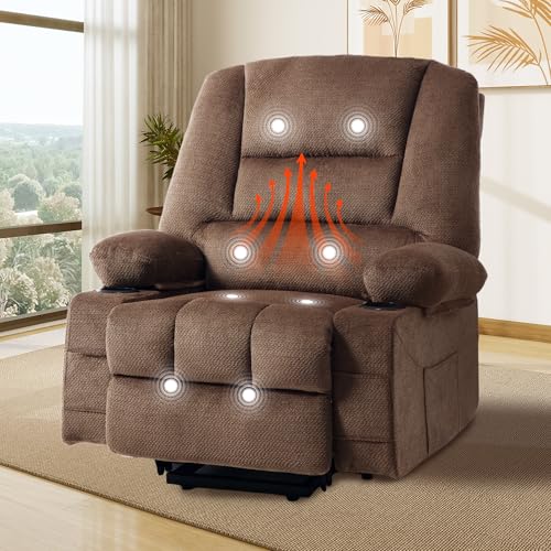 Overstuffed Fabric Power Lift Chair