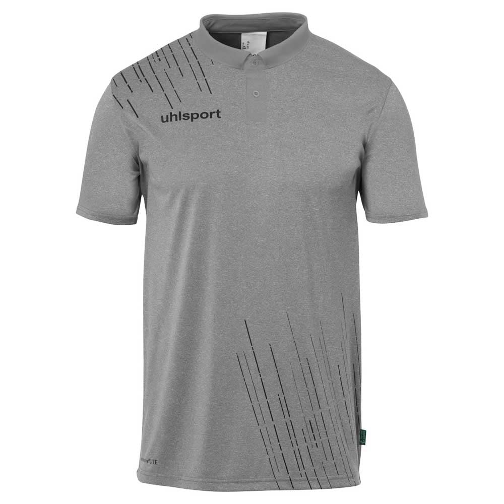 uhlsport Men's Sports Polo, Dark Grey Melange/Black, XXL