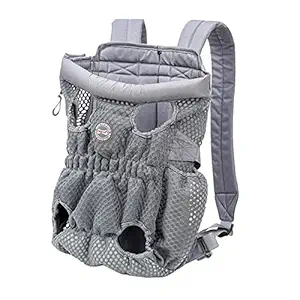 AUEL?Dog Cat Carrier Backpack Leg Out Mesh Front Travel Bag Carry Pack Rucksack L
