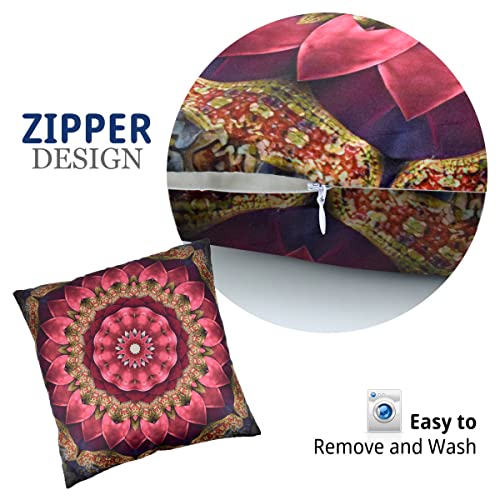 Tokimmash Double Sided Pattern Boho Decor Throw Pillows Covers，Retro Floral Mandala Hippie Room Retro Décor Throw Pillow Covers，Pillows For Couch Covers18X18Inch Set Of 4 (Bohemian 1) #TOP3
