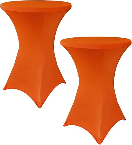 Miniatura 18 de SUNTQ Paquete de 2 manteles de elastano, manteles ajustados de cóctel, manteles redondos elásticos para fiestas, bodas, cumpleaños, banquetes, 2pc |