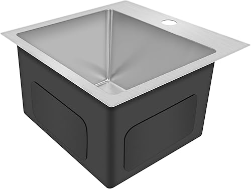 Miniatura 2 de YSSOA Fregadero de cocina con estación de trabajo de montaje superior, calibre 20, tazón individual con 3 accesorios (fregadero + rejilla inferior +