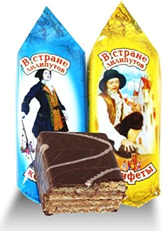 Slavyanka, Assorted Dark Chocolate covered Gulliver - Liliput Wafers (2 Lbs)