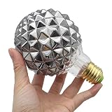 TIANFAN Żarówki LED w stylu vintage, 4 W, 2700 K, ciepła biel, kryształowa żarówka LED 220/240 V, śruba Edisona, gwint E27, specjalna dekoracyjna żarówka G95, ananas (dym)