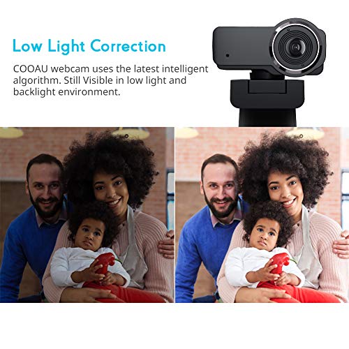 Webcam 1080P FHD con NOVATEK Chip Noise-Reducing Microfono, PC Portatile Laptop Desktop USB Videocamera, Streaming Camera per Videochiamate Conferenza