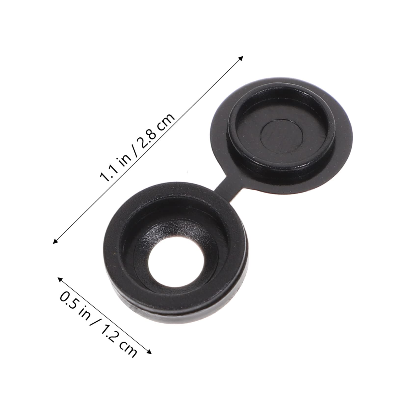 Cache-vis Plastique Noir - Diamètre 13 Mm - Lot De 100 Pièces - Neuf Sous Emballage