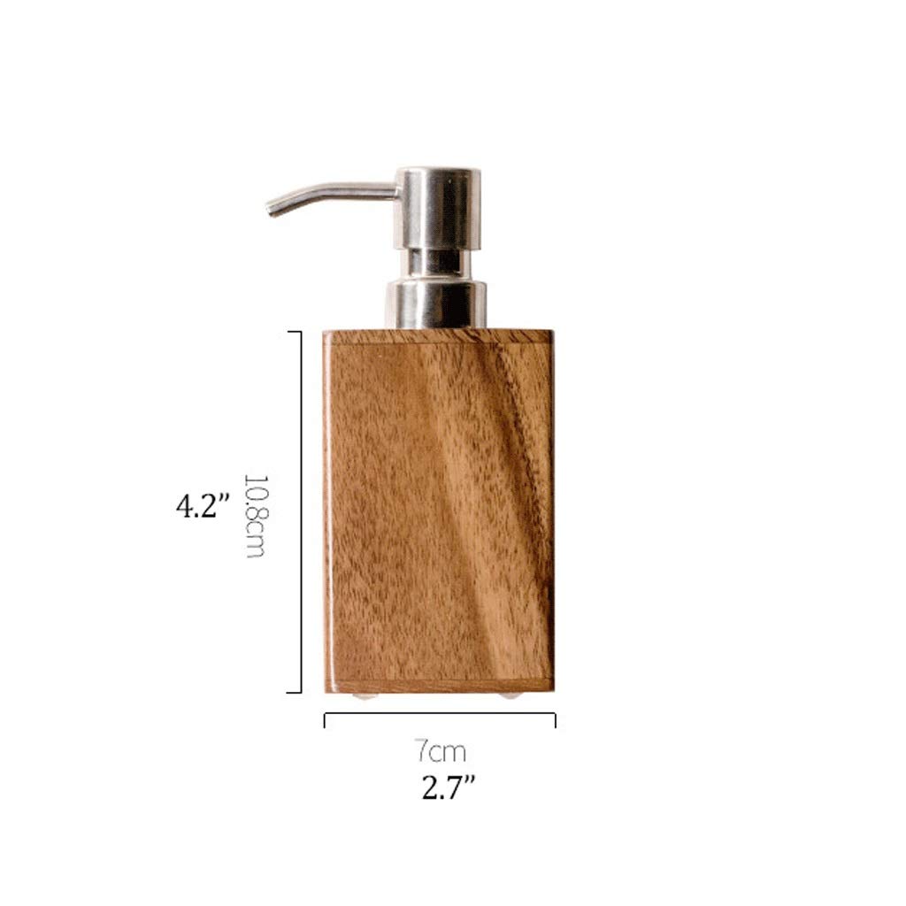 Botella de plástico, cerámica, dispensador de jabón con bomba, dispensador de jabón Dispensador de jabón de madera de nogal con bomba de acero inoxidable Manual de bomba de bomba Conjunto de baño de 4