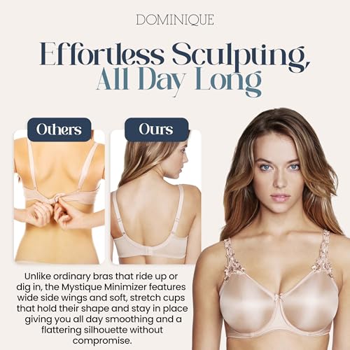 Image of Dominique Mystique Minimizer Bra #7000 - Seamless Full Figure Underwire Lingerie for Women, Smooths & Shapes