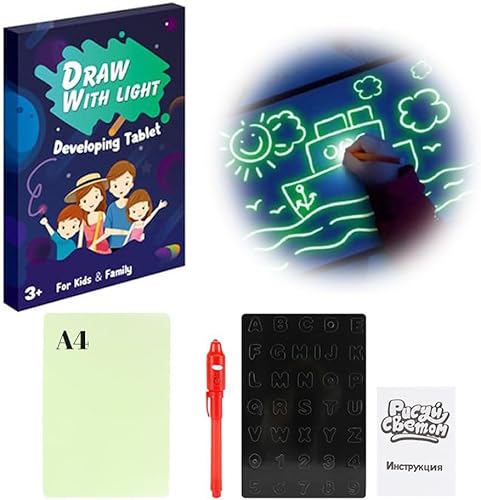 Miniatura 1 de Almohadilla de dibujo mágica con luz LED, tableta de escritura LCD para niños, tablero de dibujo iluminado que brilla en la oscuridad, tablero de