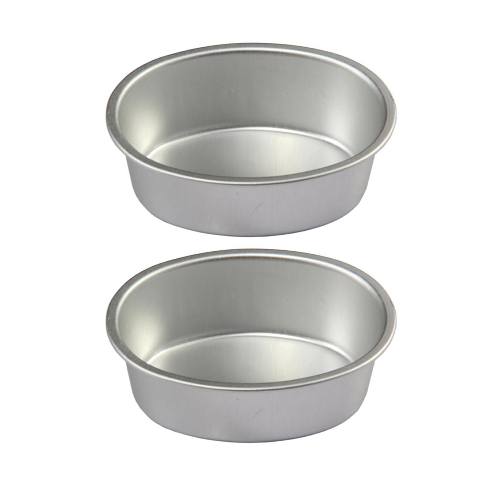 Modern Sleek Silver Oval Cheesecake Pans 2Pcs Nonstick Aluminum Alloys Oven Safe Easy To Use