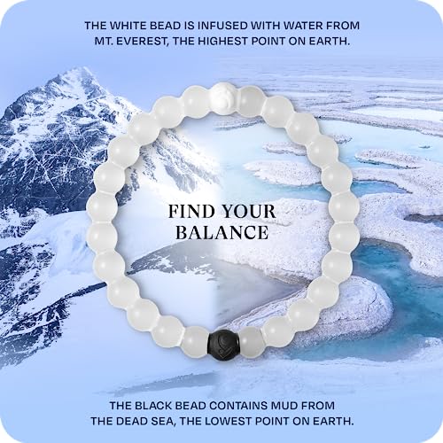 Lokai Classic Beaded Bracelets for Women & Men - Find Your Balance - Clear, Marble Black & White Silicone Stretch Bracelet - Mindfulness, Stress Relief & Mental Wellness Jewelry Inspirational Gift - Image 3