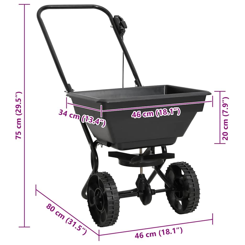 Générique Distributeur de sel PVC et Acier 80 x 46 x 75 cm 15 L,Maison & Jardin, Pelouses & Jardins, Jardinage, Outils de Jardinage, Épandeurs, (Poids 6.4KG)