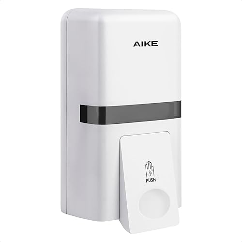 Miniatura 8 de AIKE Dispensador de jabón líquido para montaje en pared, gran capacidad de 27 onzas con bomba extendida para baños comerciales, AK1008 (plateado)