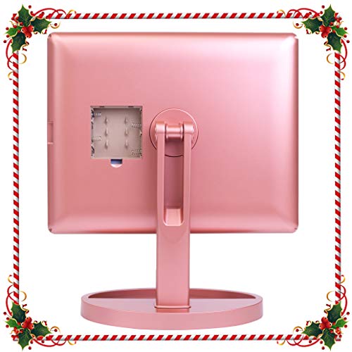 Mirrorvana XLarge Vanity Mirror with Lights | 360° Rotatable Extravagant Trifold LED Lighted Makeup Mirror with 10X, 5X, 3X Magnification & Bonus USB Cable (2018 XLarge Rose Gold Model)