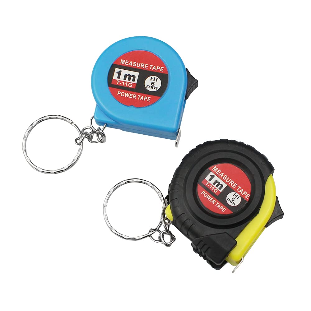 3 Pezzi Mini Metro a Nastro Retrattile, 1 m Righello Retrattile in ​​Plastica Portatile, Misura Di Nastro con Portachiavi per Mini Tasca, 3 Colori