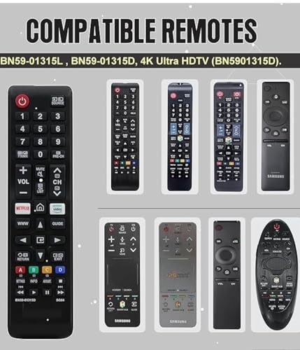 Image of Sadhwanis Remote Control Compatible with Samsung TV - Remote Control Suitable for LED LCD 3D Smart Televison Non Voice Command with Streaming Apps