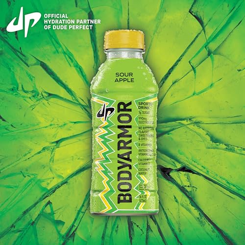 Image of BODYARMOR LYTE, Dude Perfect Sour Apple, Electrolyte Drink, 16 Fl Oz Bottles (12 Pack), Coconut Water Sports Drink, Natural Flavor & B Vitamins