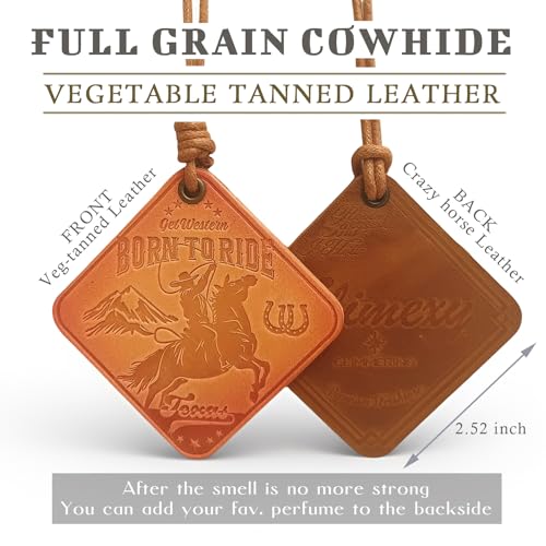 GLIMEXY Leather Car Air Freshener Hanging for Cowboy Texas Souvenirs Western Car Accessories Cowboy Gifts for Men Leather Car Scent Western Gifts for Men — view 4