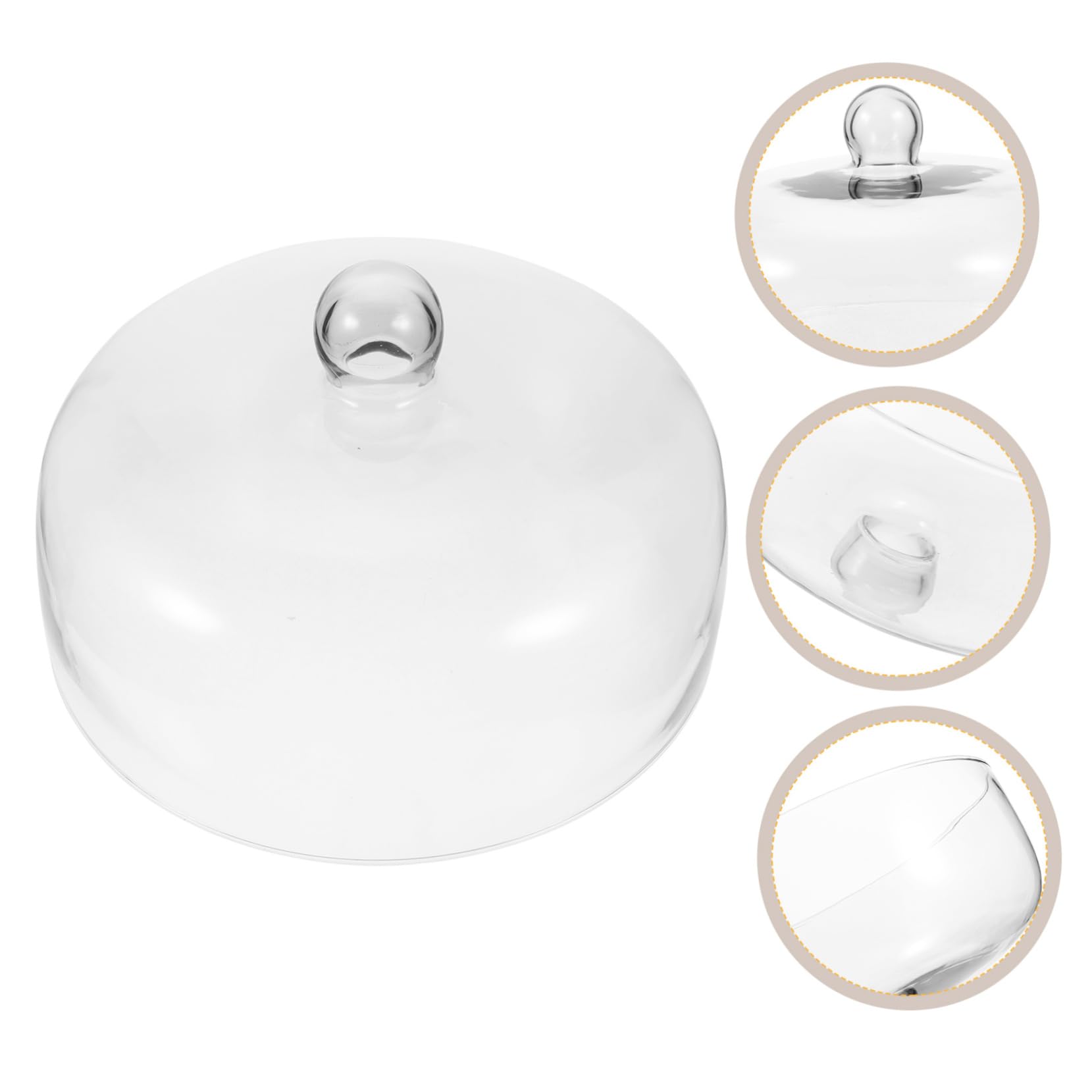 YARNOW Couvercle en Verre à Gâteau Alimentaire Transparent Gâteau De Verre Alimentaire en Verre Cloche De Verre Rond en Verre Désert Cloche Fromage Un Verre l'horloge