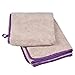 PETCODE PAWS Fresh Tech Towel & Blanket - Stylish Sand Beige with Berry Purple Accents - Plush Dog Grooming Comfort - Ideal Pet Blanket for Couch, Bed & Outdoor Adventures - Large 50