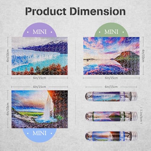 Juegos de Rompecabezas Pequeños para Adultos 150 Piezas Mini Puzzles Micro Paisaje de Cascada al Atardecer 3 Paquetes 6 x 4 pulgadas miniatura 3