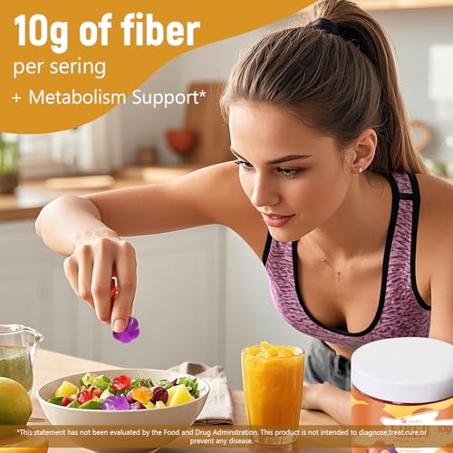 Migcopat 10G Fiber Gummies with Probiotics, Fiber Supplement with 30 Billion CFU Probiotics Blend, ACV, Vitamin C, Inulin - Support Digestive Health - No Sugar Added - Fruit Flavored - 90 Count - Image 4