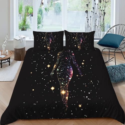 Housse de couette ciel étoilé grand lit 220x240 en microfibre douce et anti-plis - 2