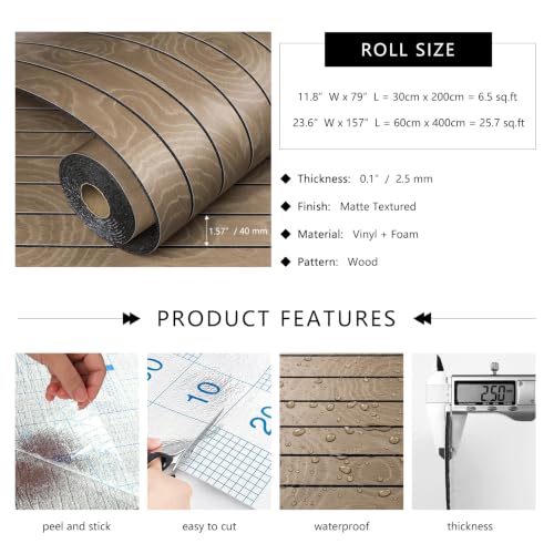 Paneles de madera acústica autoadhesivos LACHEERY flexibles en marrón 8