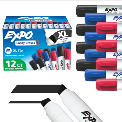EXPO Dry Erase Markers, Low Odor Ink, Assorted, XL Tip, 12 Count - image 1
