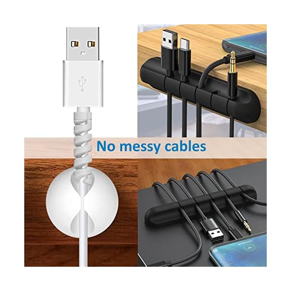 YMCRLUX Kabelclips Kabelhalter und Kabelschoner, Silikon selbstklebend Kabel Organizer Clips für Schreibtisch… – Bild 5