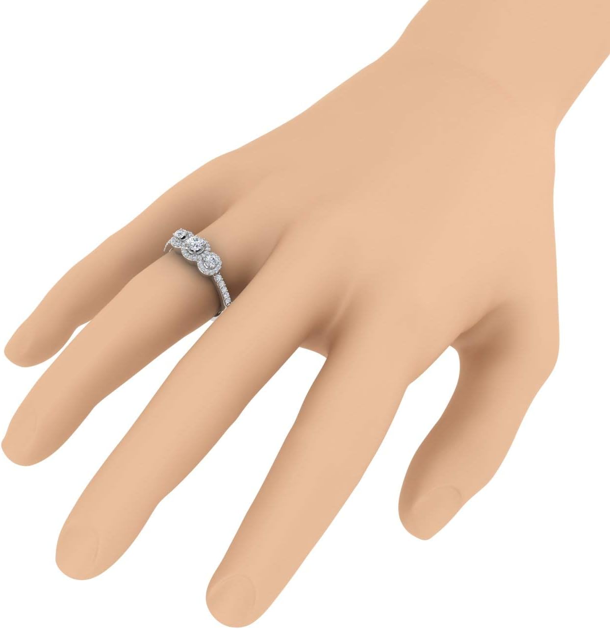 1/2 Carat Diamond Engagement Ring in 14K Solid Gold (I1-I2 Clarity)