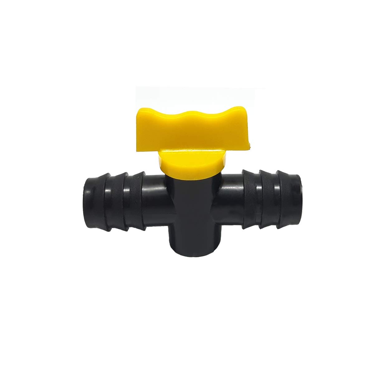 TWENOZ Drip Irrigation Accessories 16 mm Plastic Straight Connector with Tap Joiner Regulator Flow Adjuster - Set of 50pcs