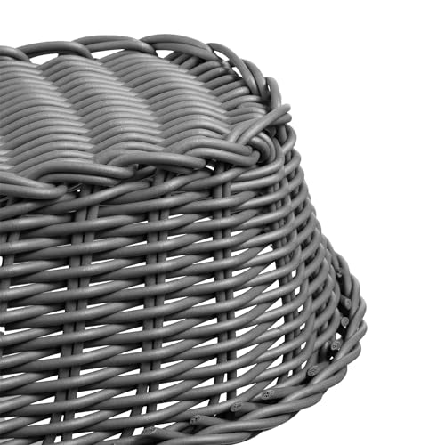 Foto von KADAX Geflochtener Korb, Brotkorb aus Polypropylen, Obstkorb, Lebensmittelkorb in 3 verschiedenen Farben, Frühstücks Flechtkorb, Besteckkorb, Aufbewahrungskorb (Grau, Oval)