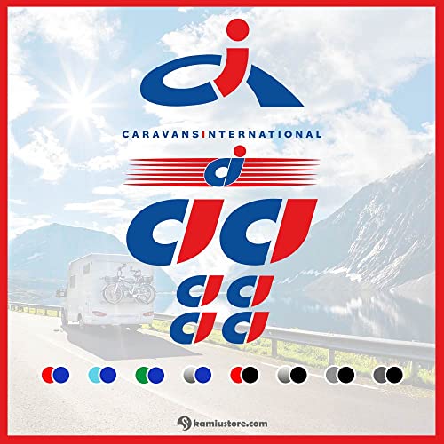 Adesivo set loghi “Caravan International CI” per camper caravan roulotte e barche