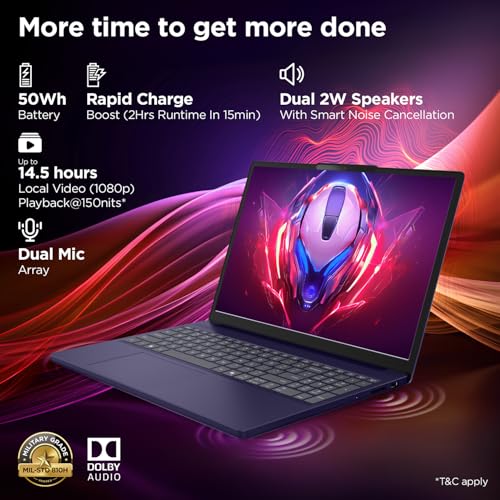 Image of Lenovo IdeaPad Slim 3 13th Gen Intel Core i5-13420H 15.3 inch (38.8cm) WUXGA IPS Laptop (16GB RAM /512GB SSD /Windows 11 /Office Home 2024 /Backlit Keyboard /1Yr ADP Free /Blue /1.6Kg), 83K100N9IN