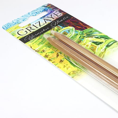 Grizaye Premium Burnisher Blender Colorless Pencil | 2-Pack for Drawing with Colored Pencil to Blend and Smooth Layers