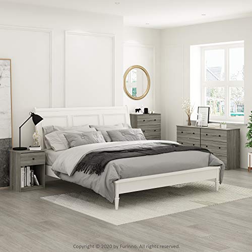 Image of Furinno 219153GYW Lucca Nightstand, 2-Pack, French Oak Grey